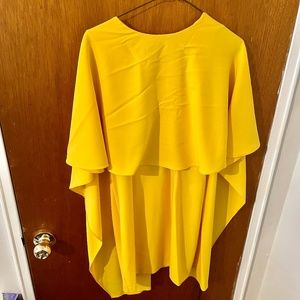 Zara Cape Backless Dress in Yellow
